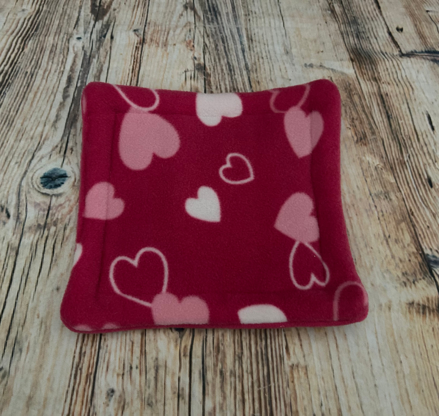 Cerise Hearts Fleece Cage Pad