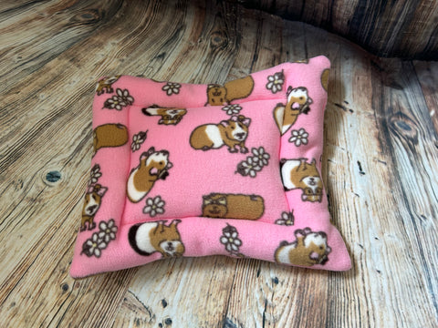 Pink Guinea Pigs Fleece Rectangle Fleece Cushion bed