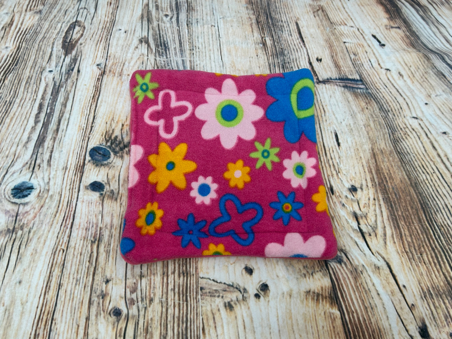 Pink Flowers Fleece Cage Pad