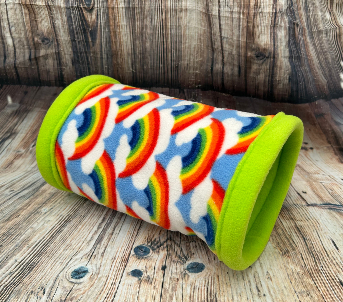 Rainbows Fleece Cosy Tunnel / Lime