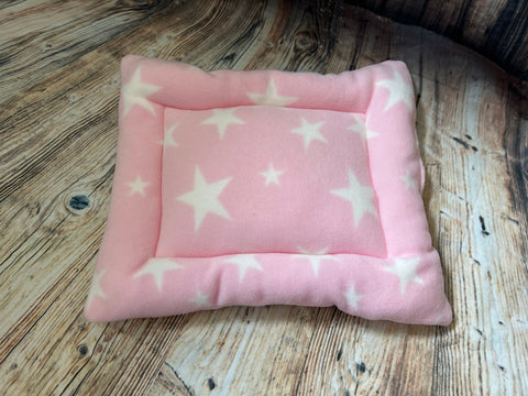 Pink Stars Rectangle Fleece Cushion bed