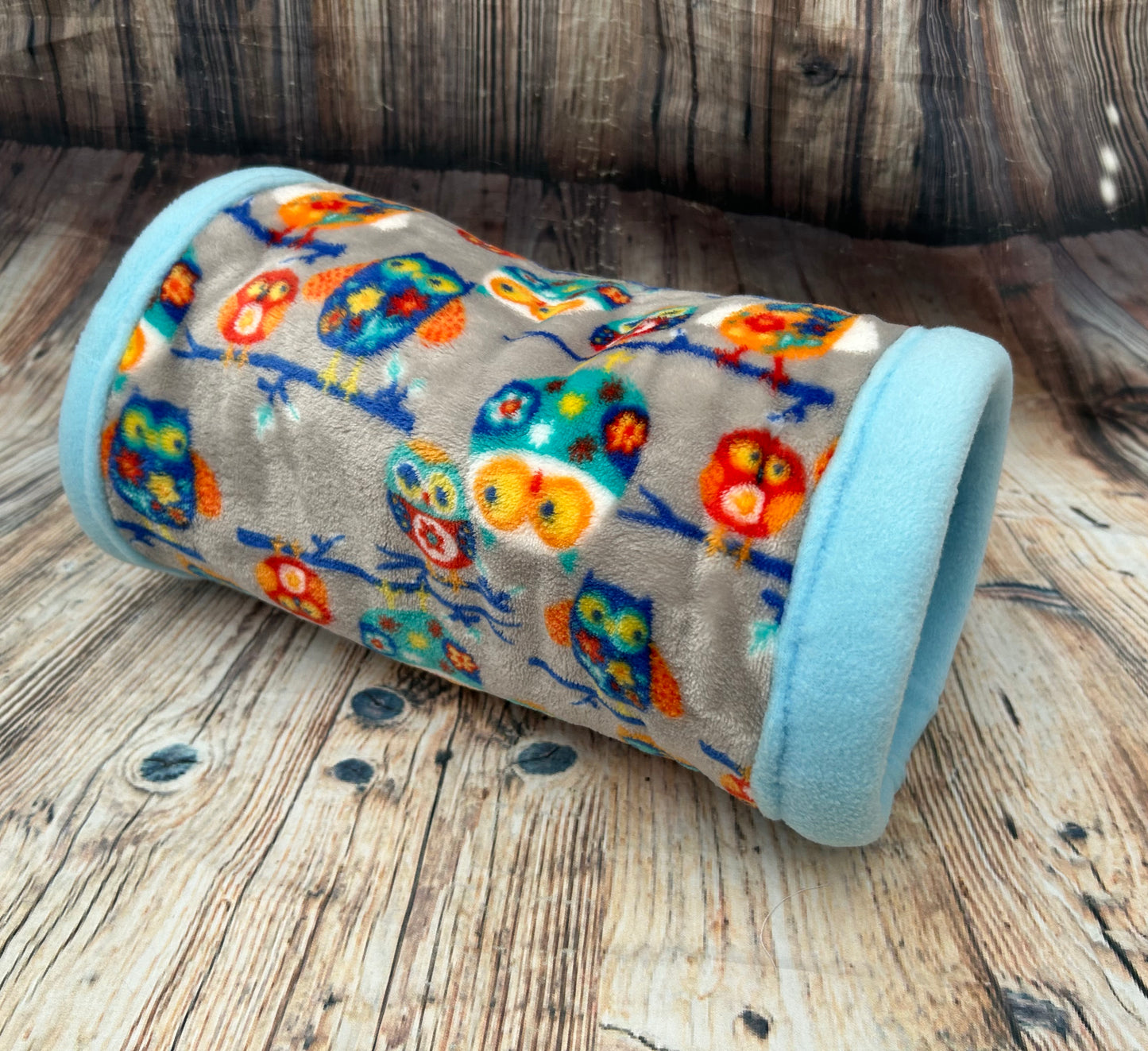 Supersoft Owl Fleece Cosy Tunnel / Blue