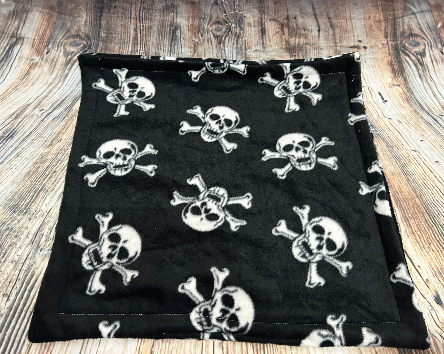 White Skulls Fleece Piggie Blanket - Pampered Piggies Boutique