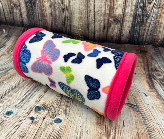 Butterflies Fleece Cosy Tunnel / Cerise