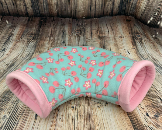 Cherry Blossom Fleece Corner Cosy Tube / Baby Pink