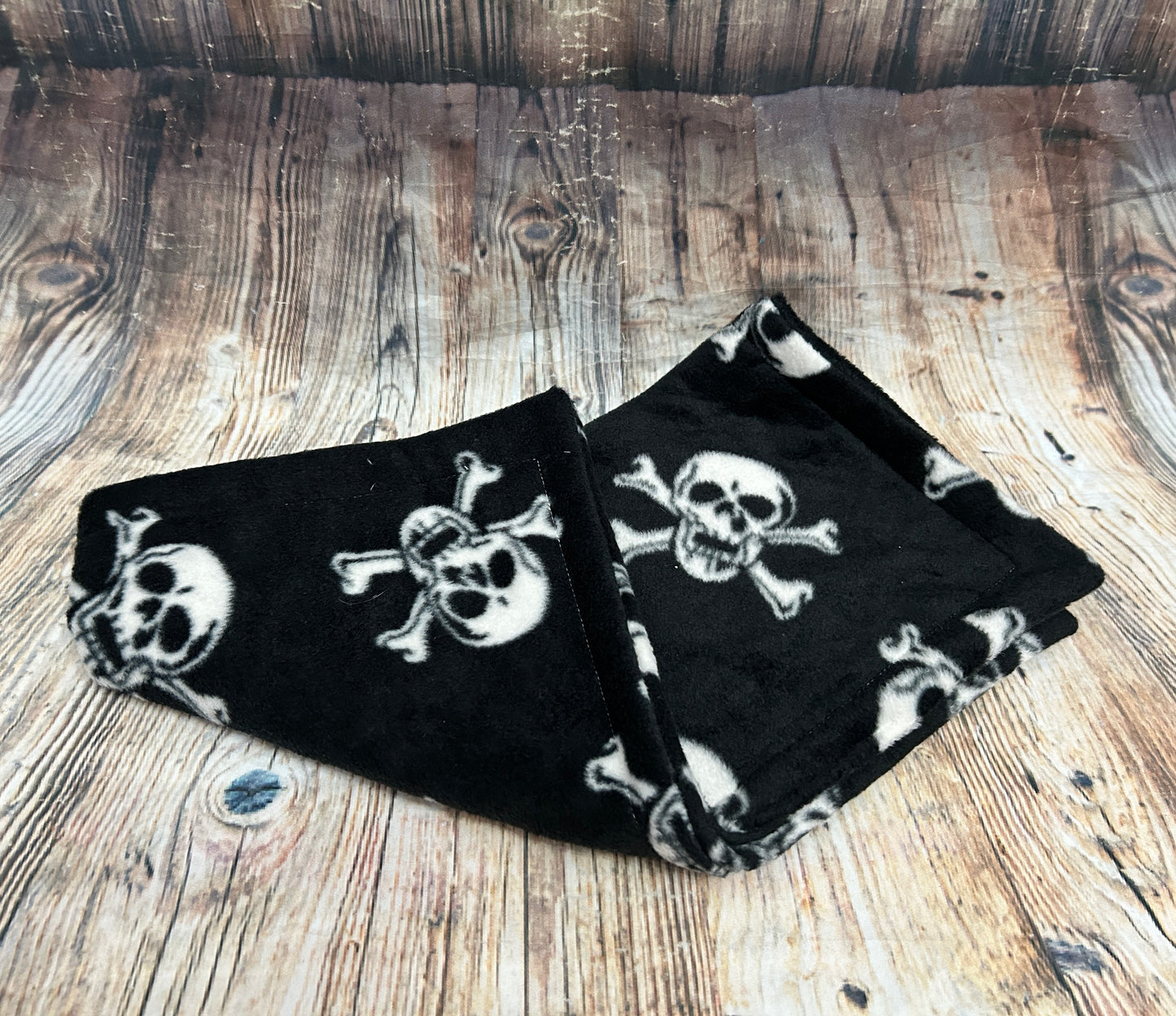 White Skulls Fleece Piggie Blanket - Pampered Piggies Boutique