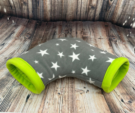 Grey Stars Fleece Corner Cosy Tube / Lime