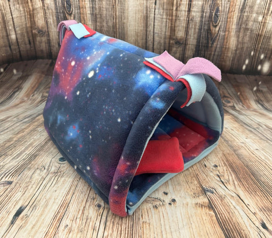 Galaxy Fleece Guinea Pig Tent /  Baby Blue + Pillow