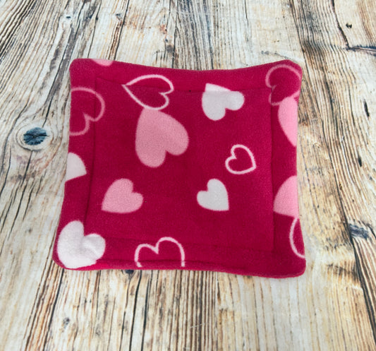 Cerise Hearts Fleece Cage Pad