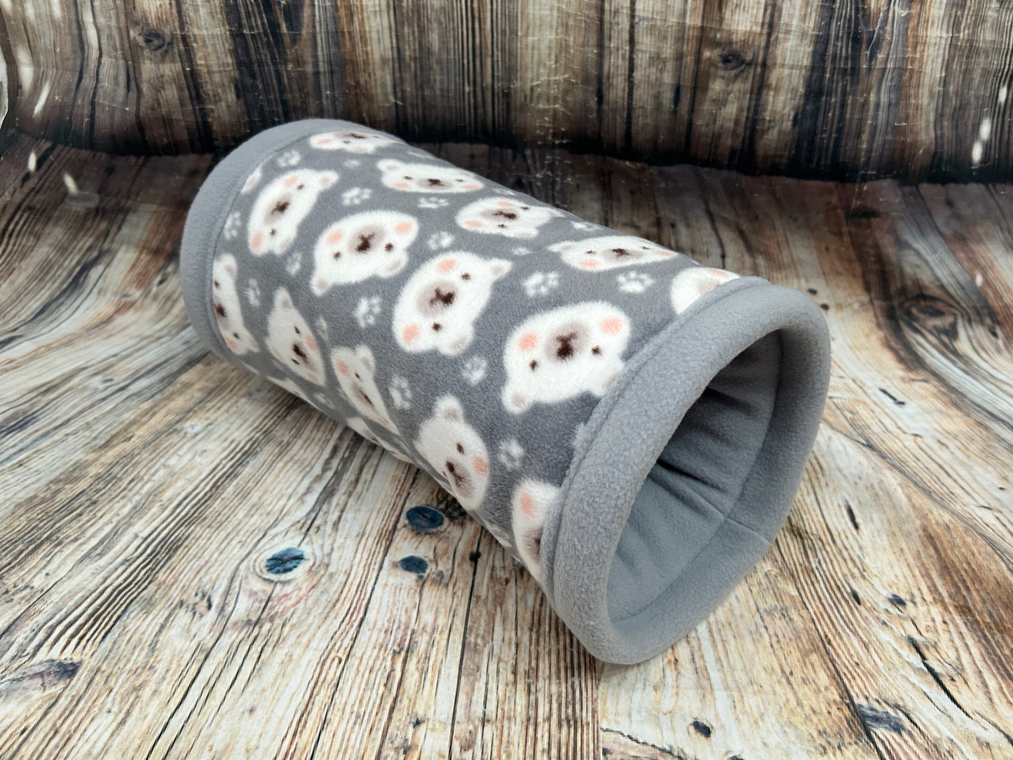 Grey Bears Fleece Cosy Tunnel / Light Grey