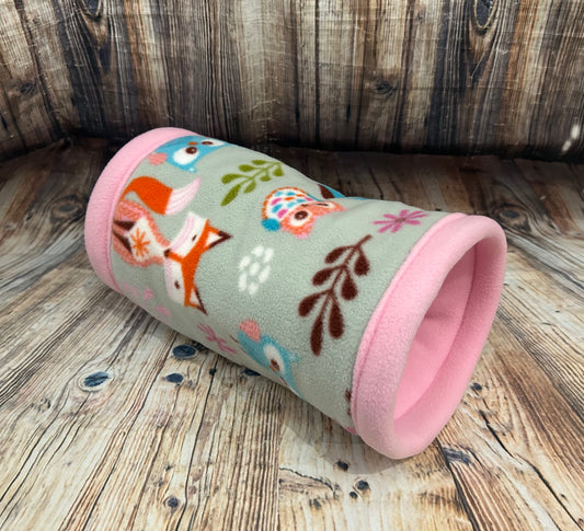 Sage Woodlands Fleece Cosy Tunnel / Baby Pink