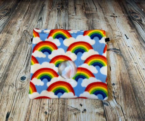 Bright Rainbows Fleece Hay Bag With Clips