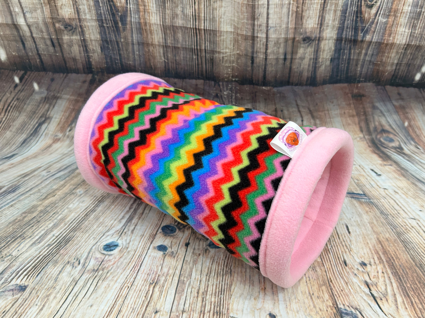 ZigZag Fleece Cosy Tunnel / Baby Pink