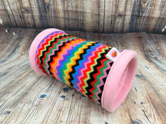 ZigZag Fleece Cosy Tunnel / Baby Pink
