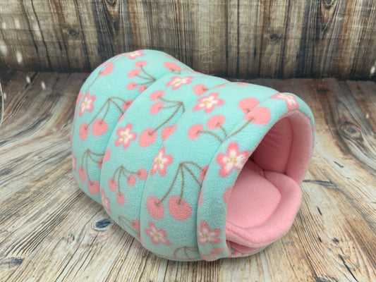 Cherry Blossom Fleece Piggie Den + Pad