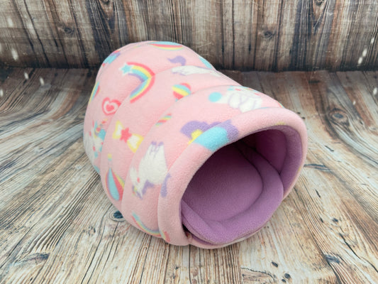 Fantasy Unicorns Fleece Piggie Den/ Lilac + Pad