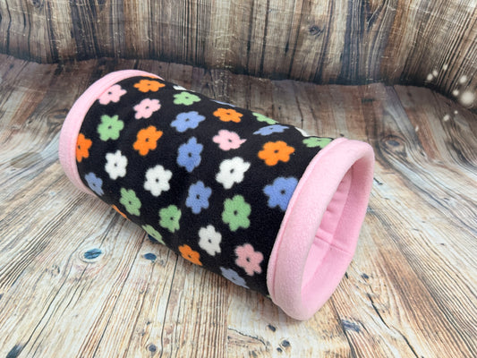 Hippy Flowers Fleece Cosy Tunnel / Baby Pink