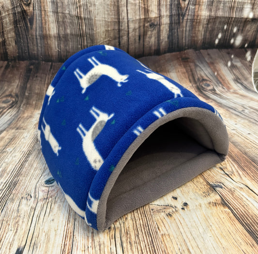 Sale Royal Blue Llama Fleece Small Zoomies Tunnel / Grey