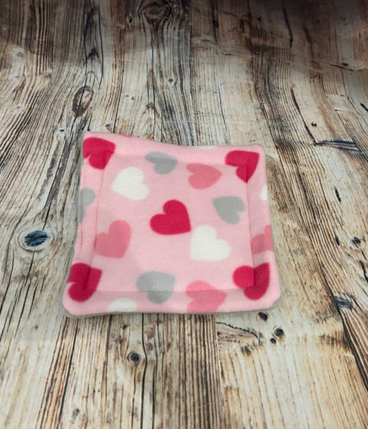 Pink Hearts Fleece Cage Pad