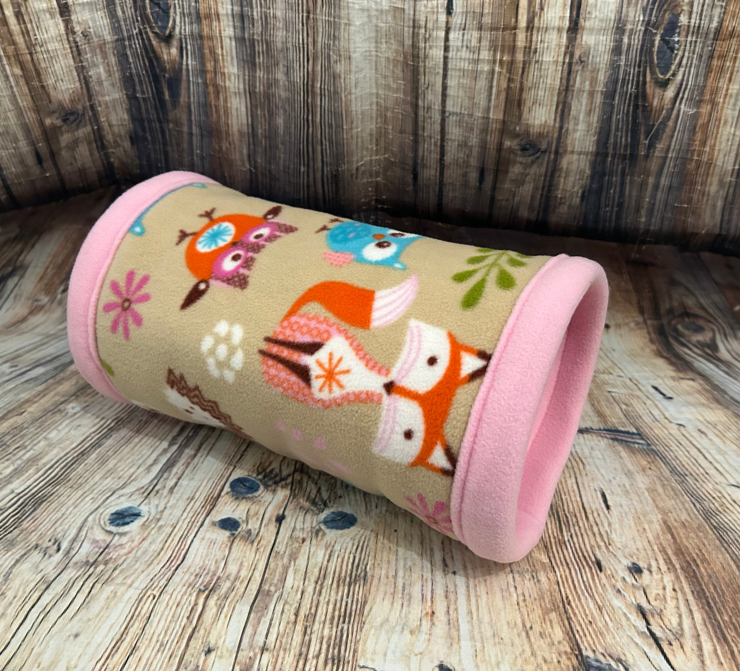 Stone Woodlands Fleece Cosy Tunnel / Baby Pink