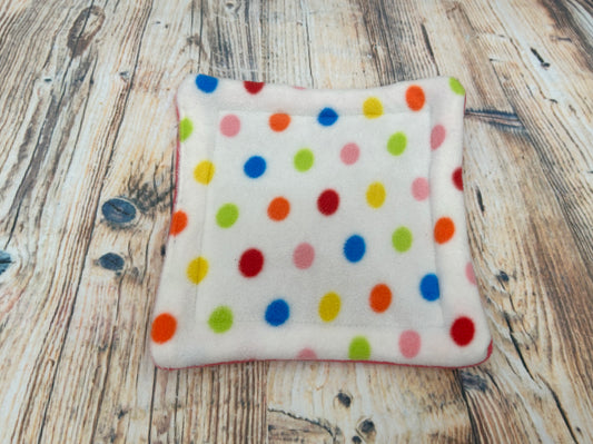 White Mini Spots Fleece Cage Pad