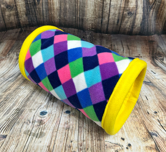 Diamond Fleece Cosy Tunnel / Yellow - Pampered Piggies Boutique