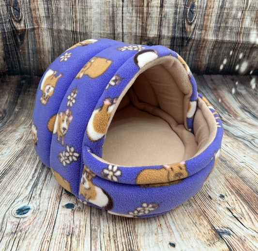 Guinea Pig Fleece Piggie Cave / Stone + Pad