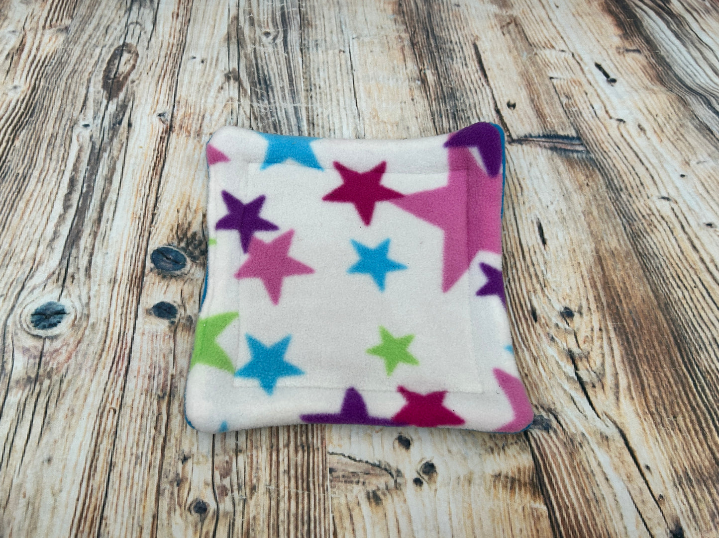 White Multi Stars Fleece Cage Pad