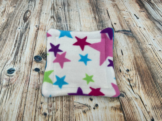 White Multi Stars Fleece Cage Pad