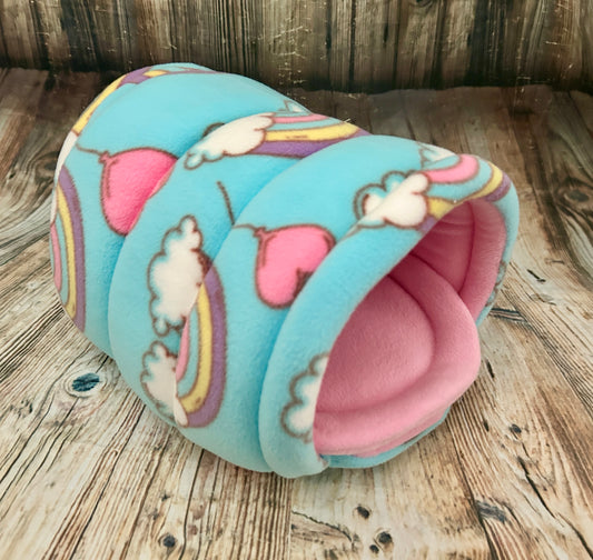 Magical Rainbows Fleece Piggie Den / Baby Pink + Pad