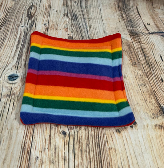 Rainbow Stripe Fleece Cage Pad
