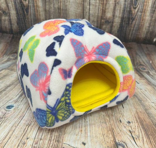 Butterflies Fleece Piggie Pyramid / Yellow + Pad