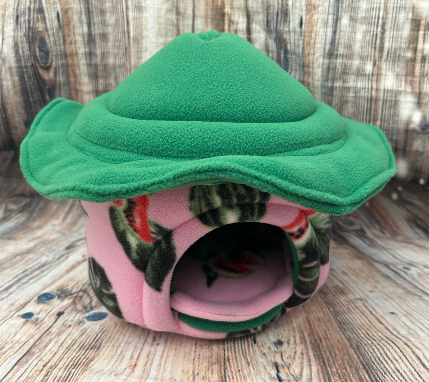 Watermelon Guinea Pig Fleece Hut + Pad