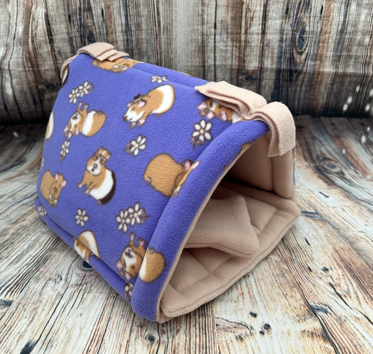 Guinea Pig Fleece Guinea Pig Tent /  Stone + Pillow