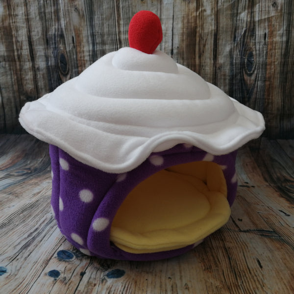 MADE TO ORDER Guinea Pig Fleece Cupcake House Purple + Pad