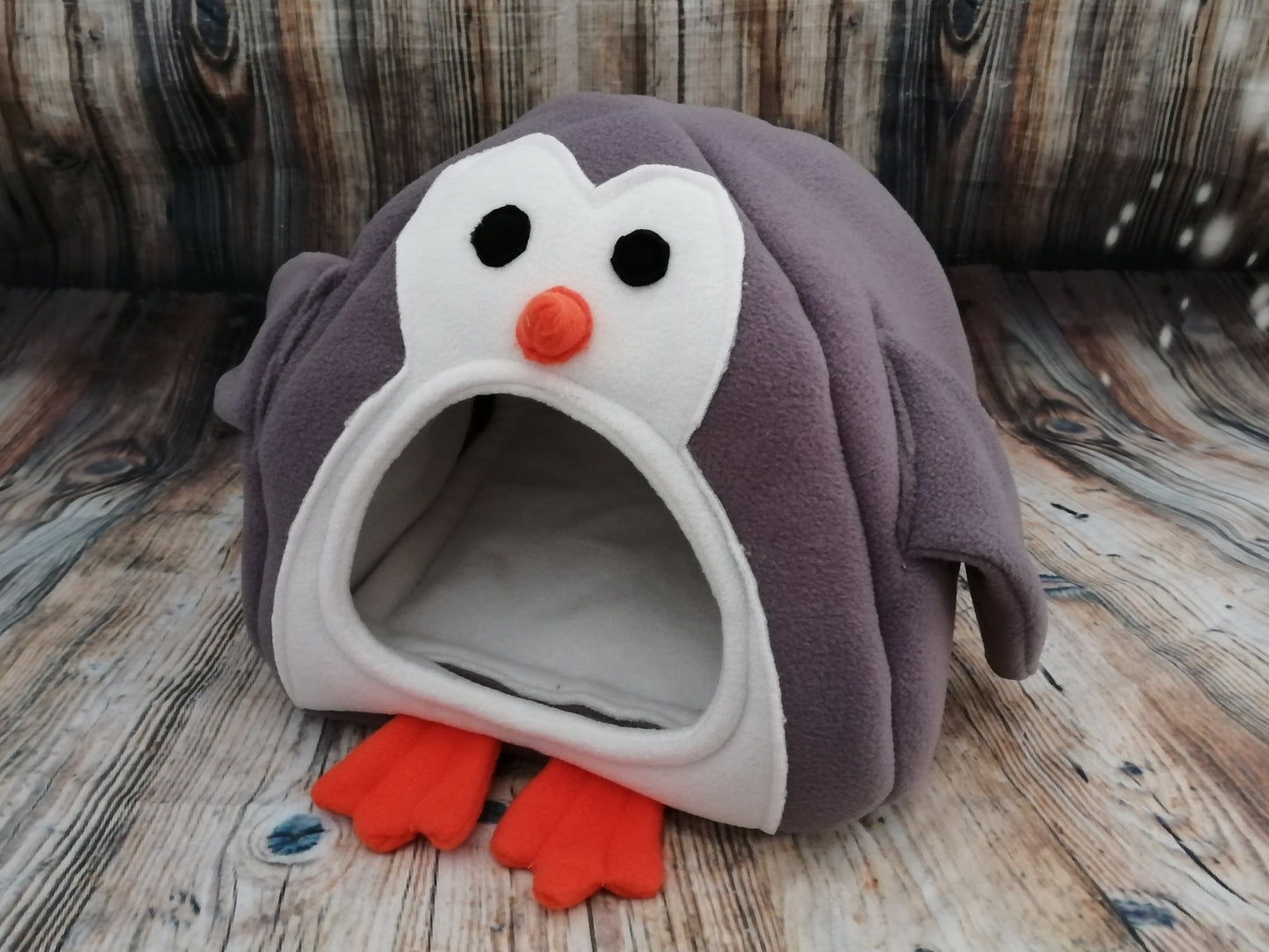 Made To Order Grey Penguin Fleece Piggie Bed
